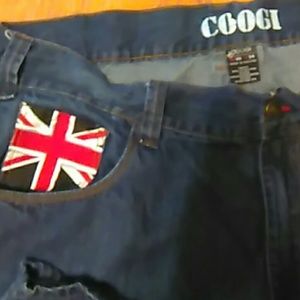 Mens Jeans COOGIE 46x34 Embroidered patch b18 Vintage Pants cotton